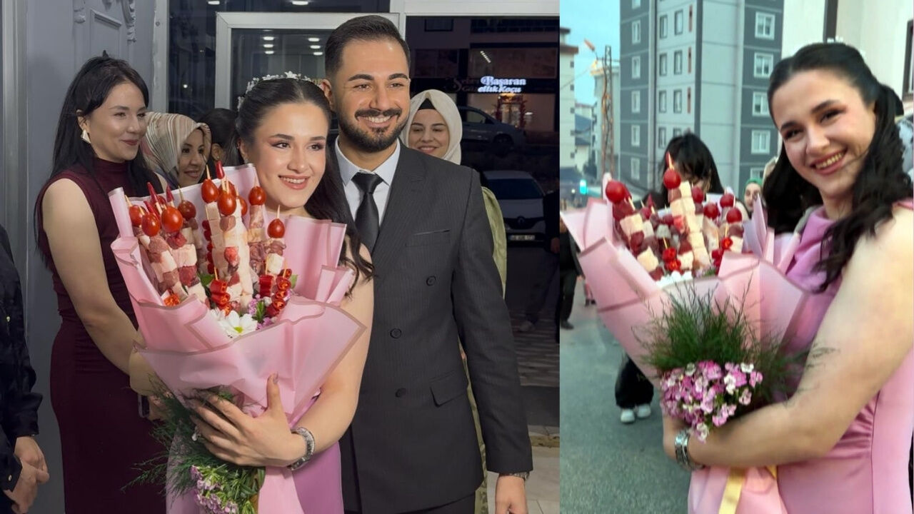 Kahramanmaraşlı Kebapçı Kız Istemeye Kebap Buketiyle Gitti