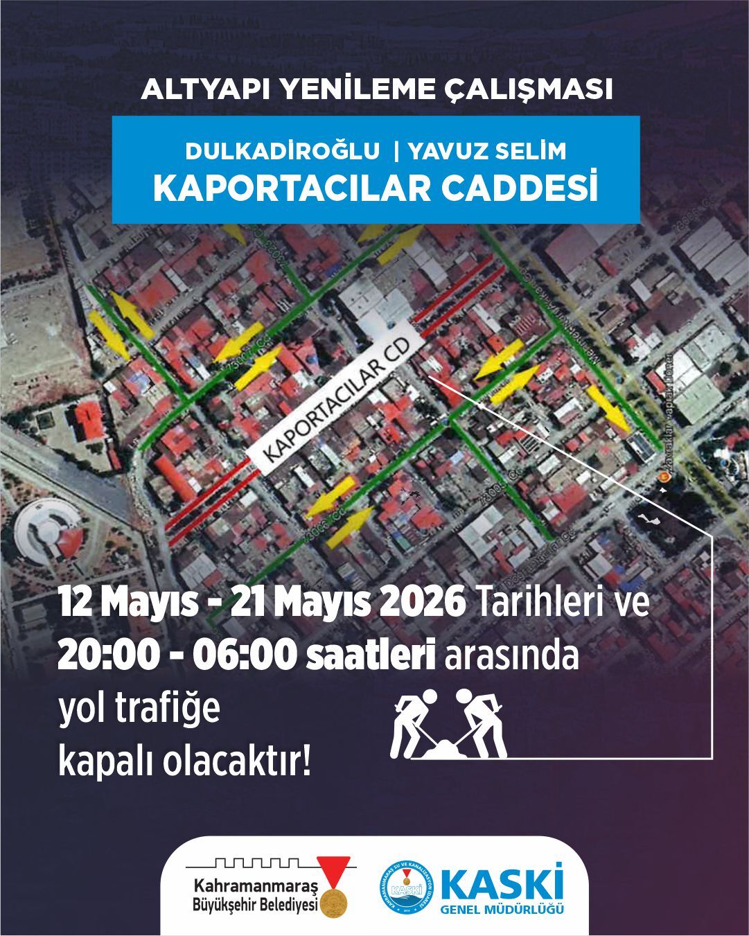 Kahramanmaraşlılar Dikkat Bu Cadde 10 Gün Gece Boyunca Kapalı Olacak-1
