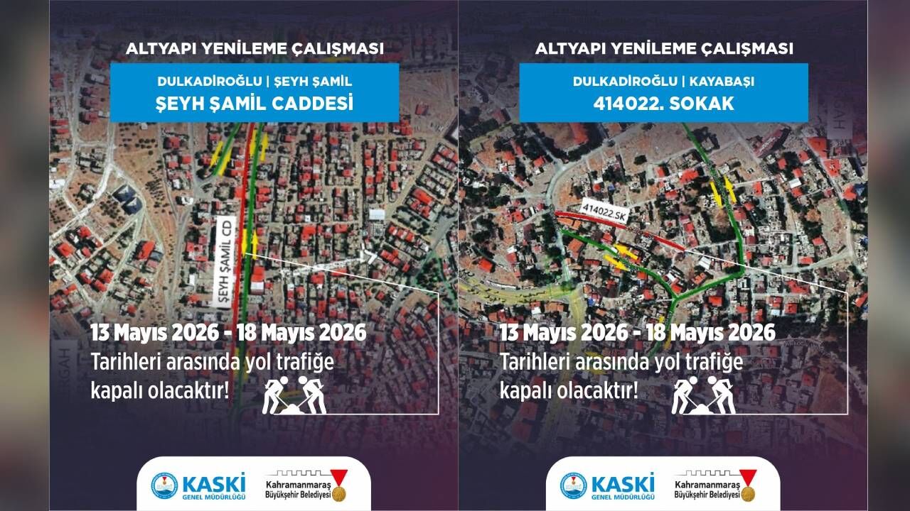 Kahramanmaraşlılar Dikkat! O Yollar 6 Gün Trafiğe Kapalı