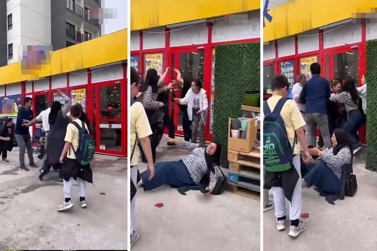 Kahramanmaraş’ta da şubesi bulunan zincir market çalışanı ile müşteri birbirine saldırdı