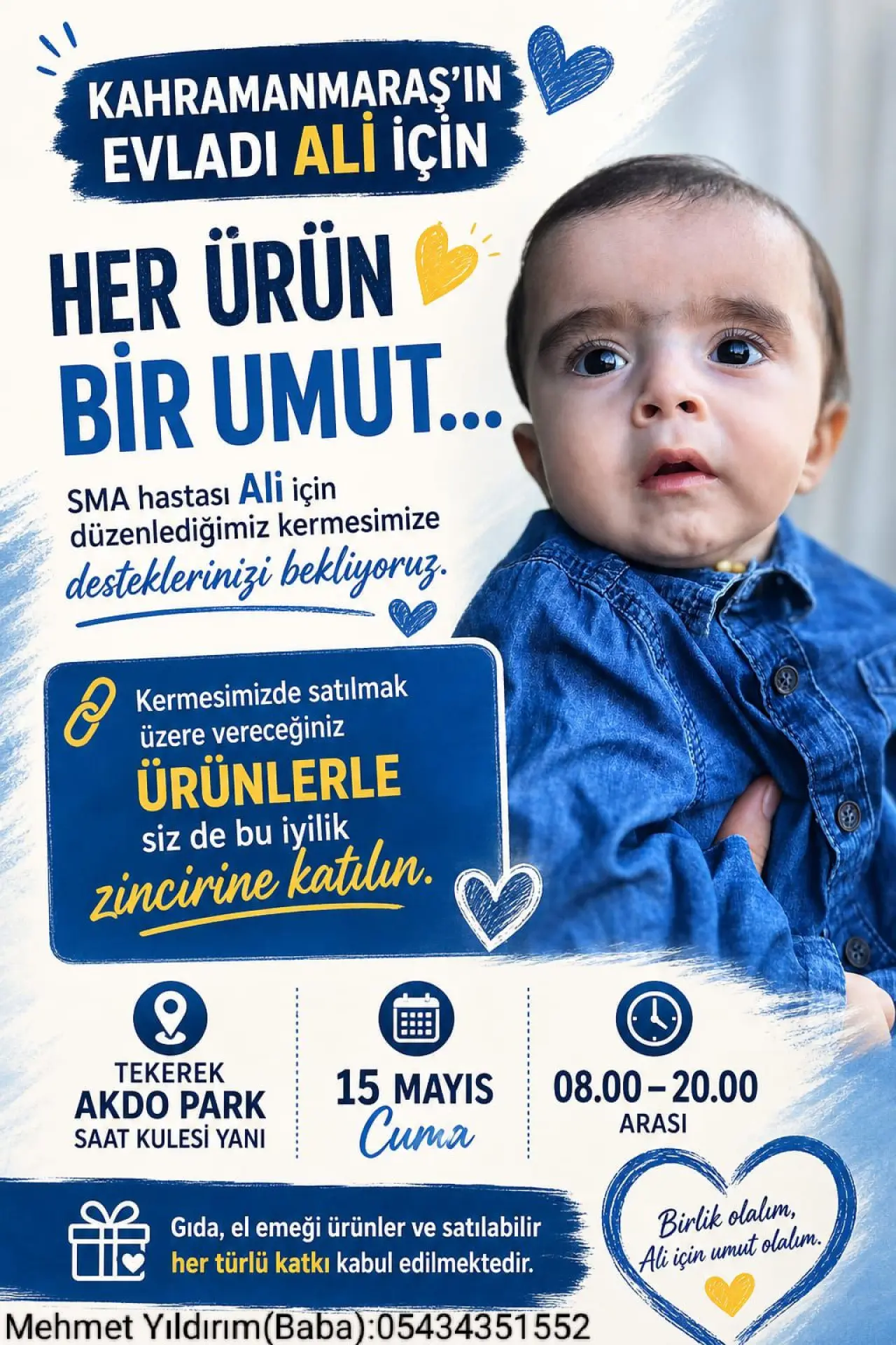 Kahramanmaraş'ta Sma Hastası Ali Için Umut Kermesi Yapılacak