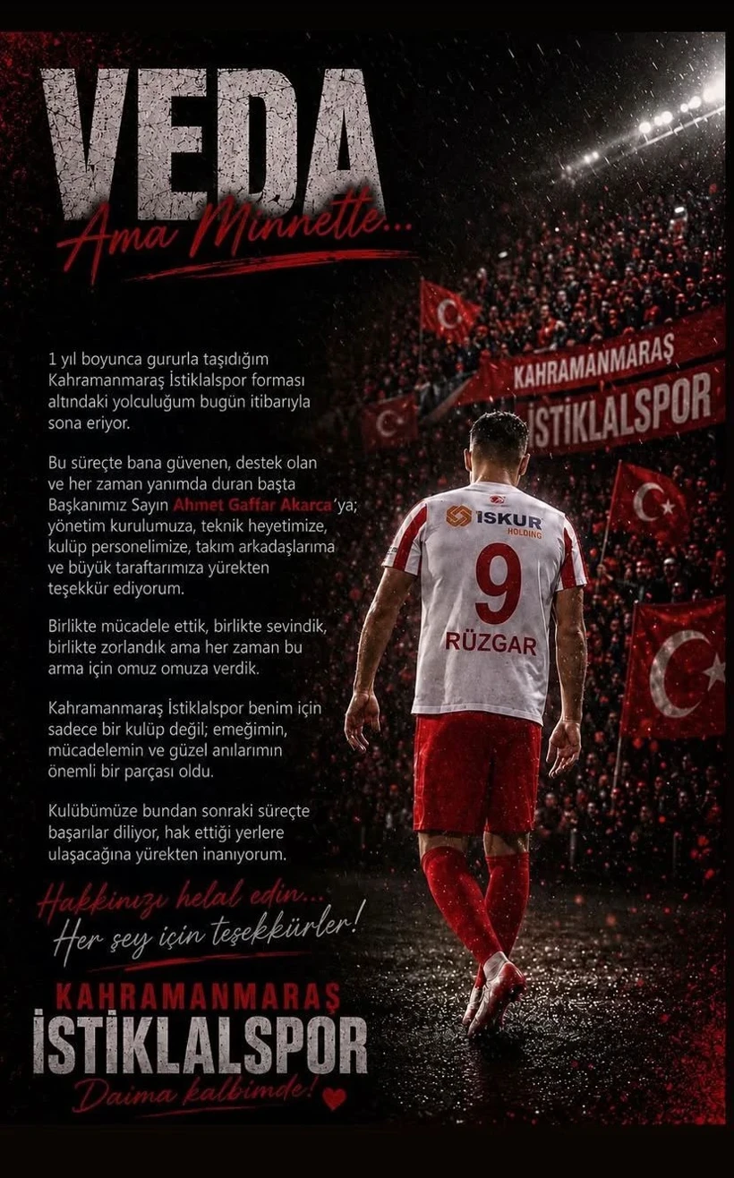 Türkiye’nin Gol Kralı Kemal Rüzgar Kahramanmaraş İstiklalspor’dan Ayrıldı (1)