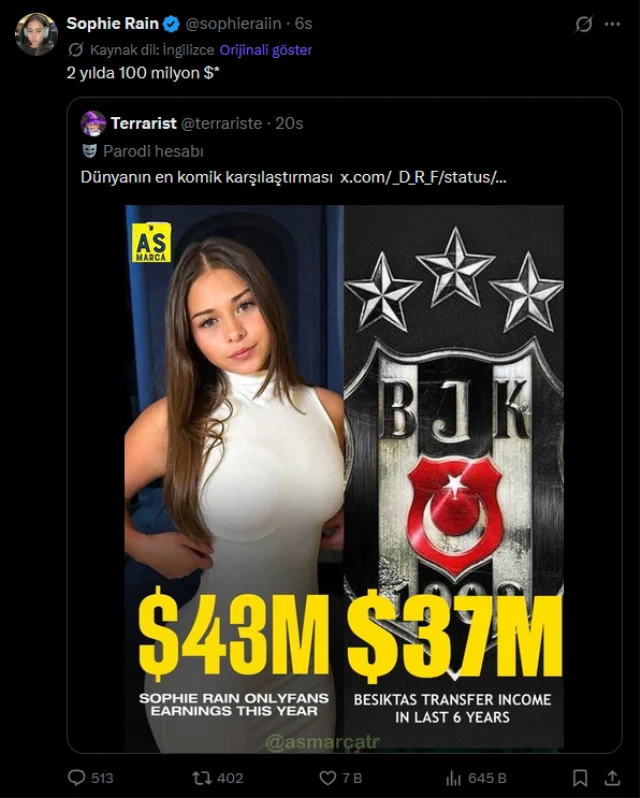 Yetişkin Içerik Üreticisinin Beşiktaş Kıyasına Verdiği Yanıt Olay Oldu-1