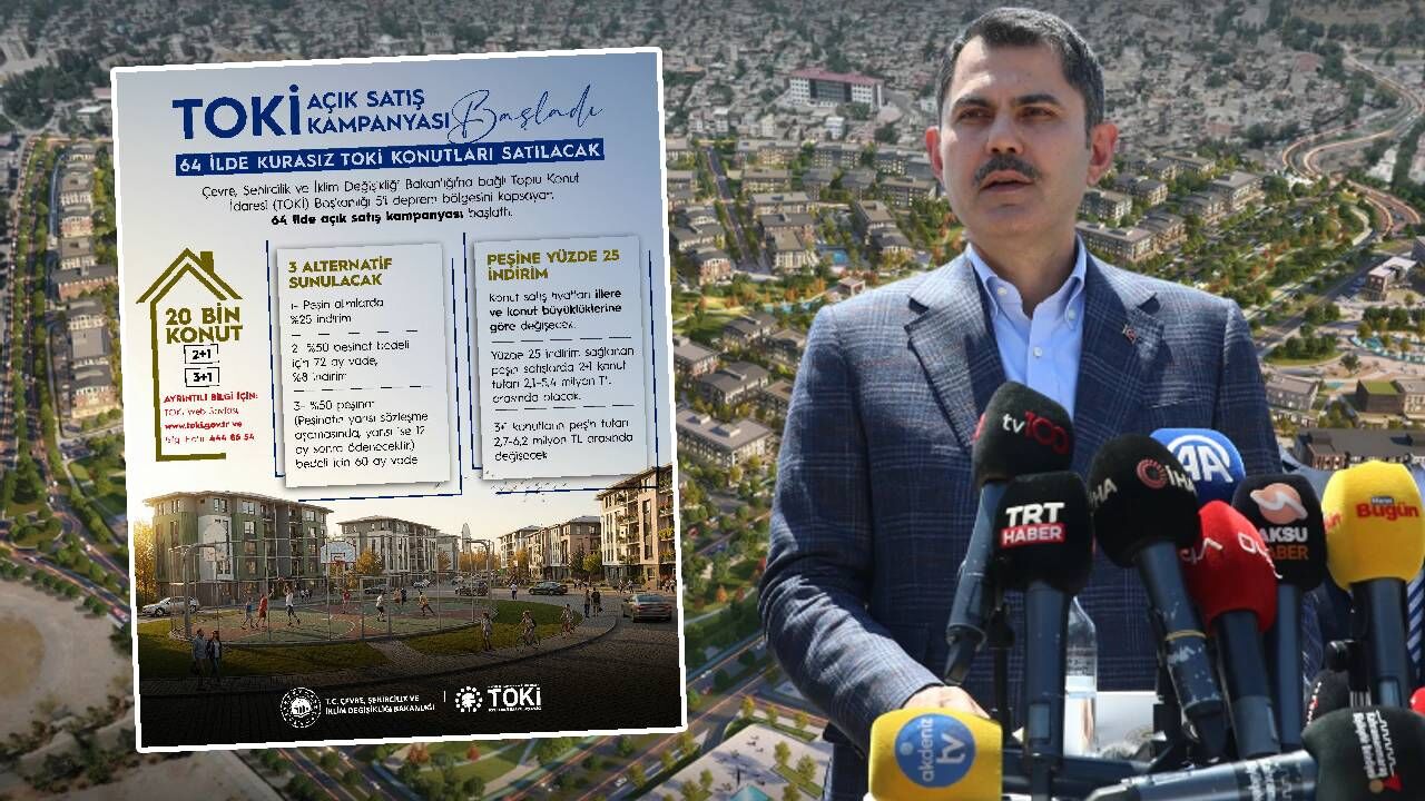 Bakan Kurum açıkladı: Deprem bölgesindeki 5 il dahil 64 ilde 20 bin konut satılacak