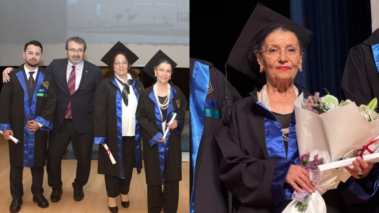 Bolu'da 76 Yaşında Üniversiteyi Bitirdi! Mezuniyet Töreninde Kep Attı