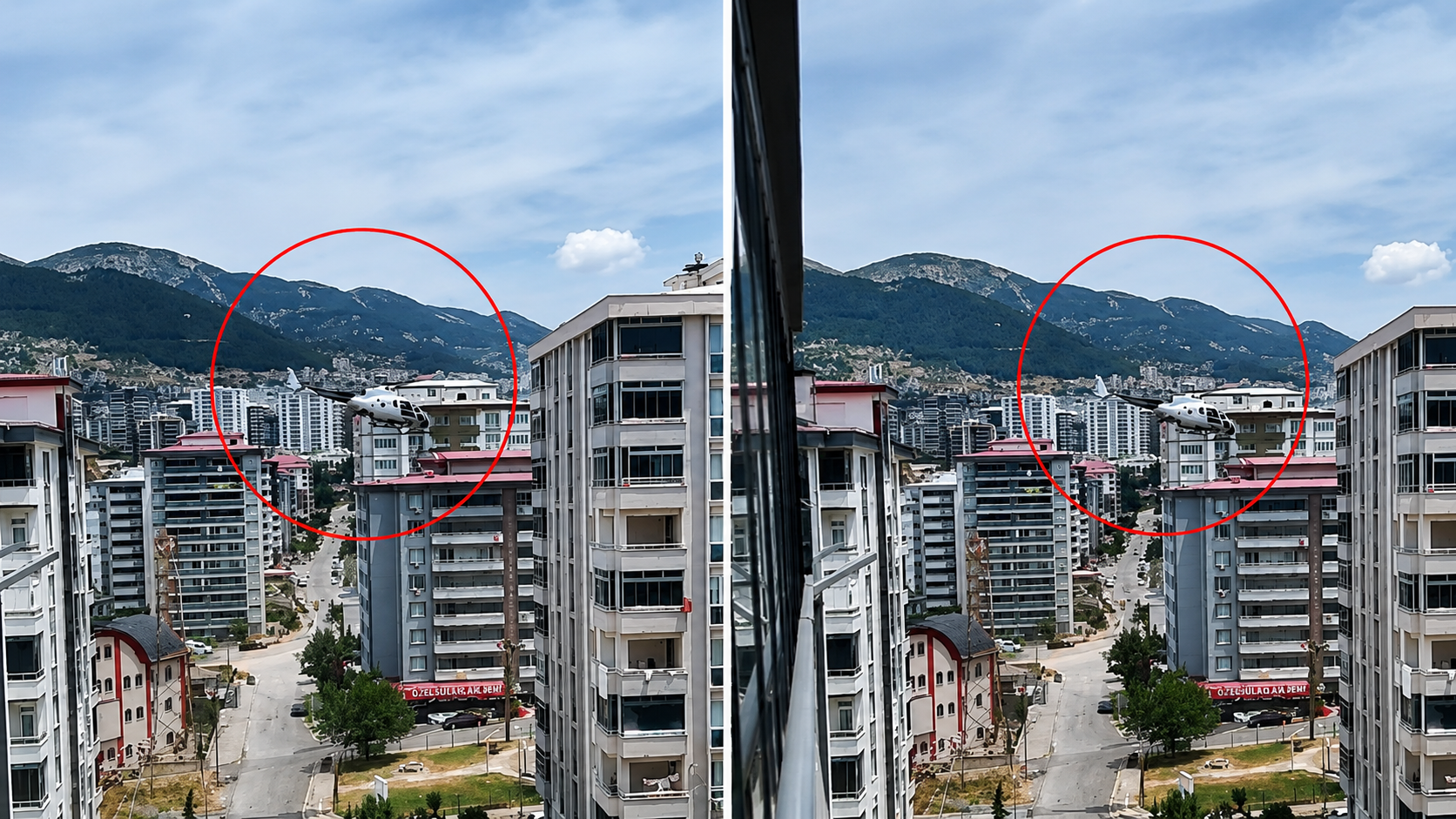 Kahramanmaraş’ta Boğaziçi Mahallesi’nde Helikopter Alçak Uçuş Yaptı