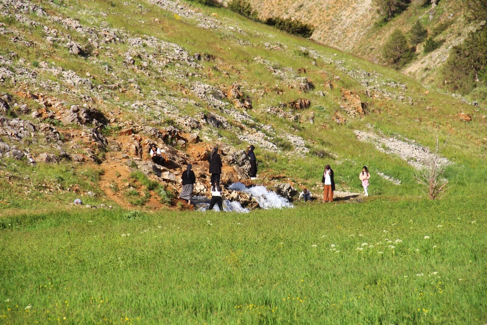 Kahramanmaraş’ta Kayalardan Fışkıran Buz Gibi Su Görenleri Hayran Bırakıyor (1)