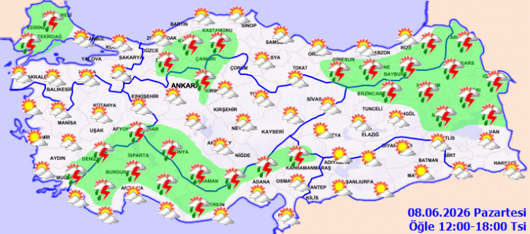 Meteoroloji Uyardı Çok Sayıda İlde Öğleden Sonra Sağanak Yağış Bekleniyor-1