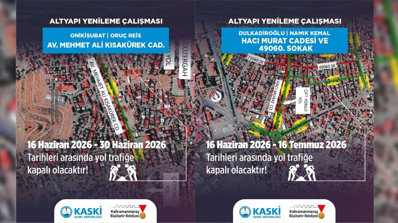 Kahramanmaraş'ta 1 ay boyunca bu yol kapalı olacak!-1