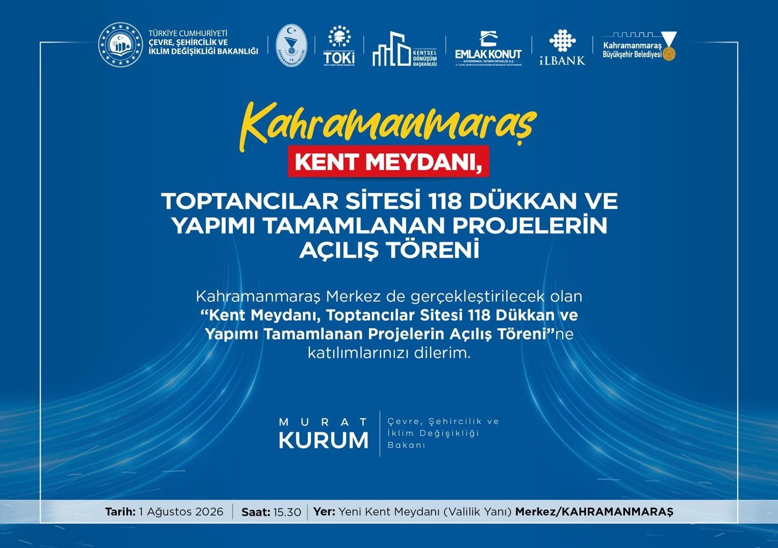 Kahramanmaraş'ta Yeni Kent Meydanı ve 118 dükkân aynı anda açılacak