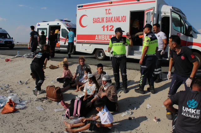 Ankara Niğde Otoyolu'nda Yolcu Otobüsü Devrildi 40 Yaralı (4)