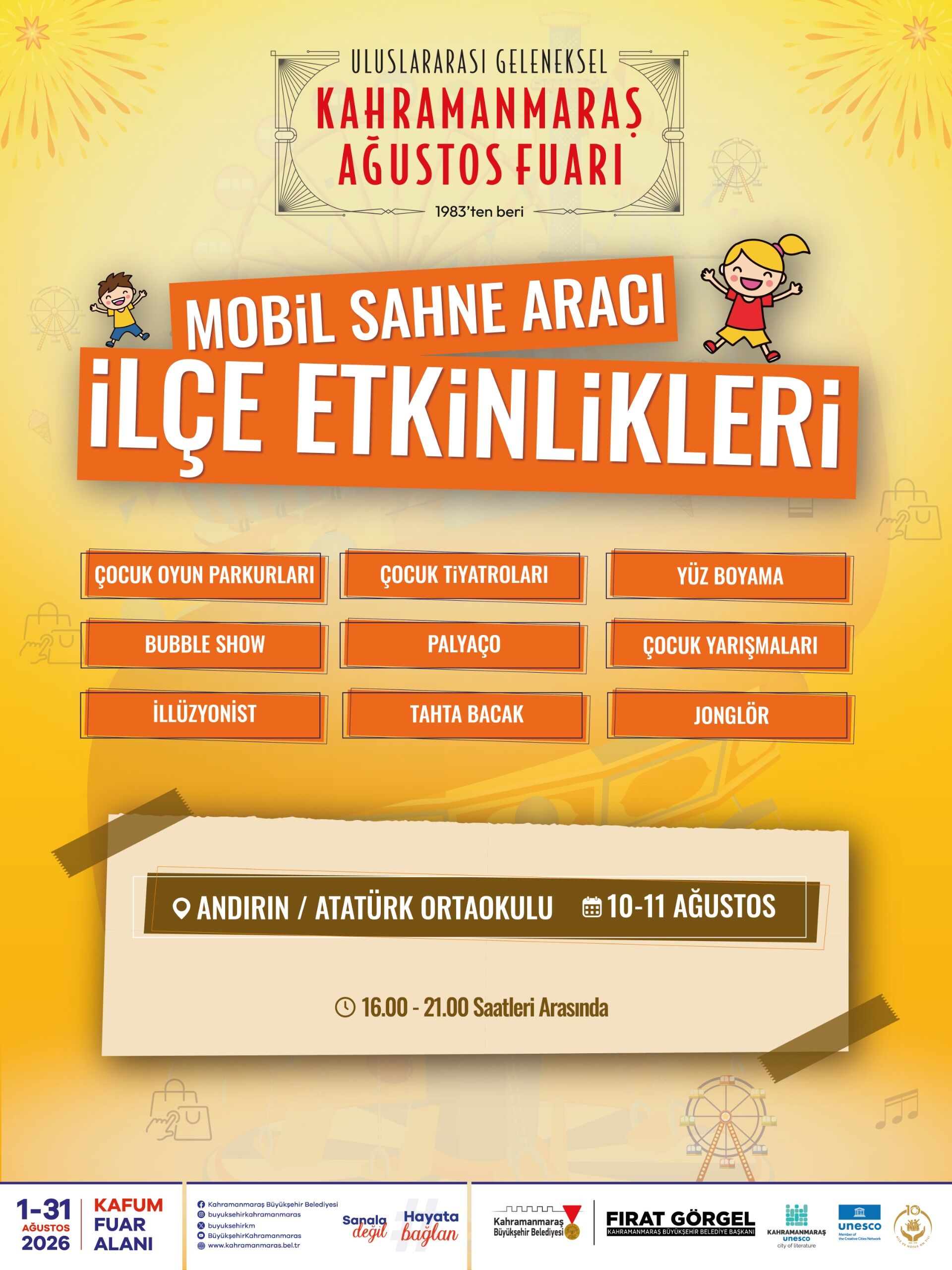 Kahramanmaraş'ta Ağustos Fuarı İlçelere Taşınıyor! Mobil Sahne İlçe İlçe Gezecek