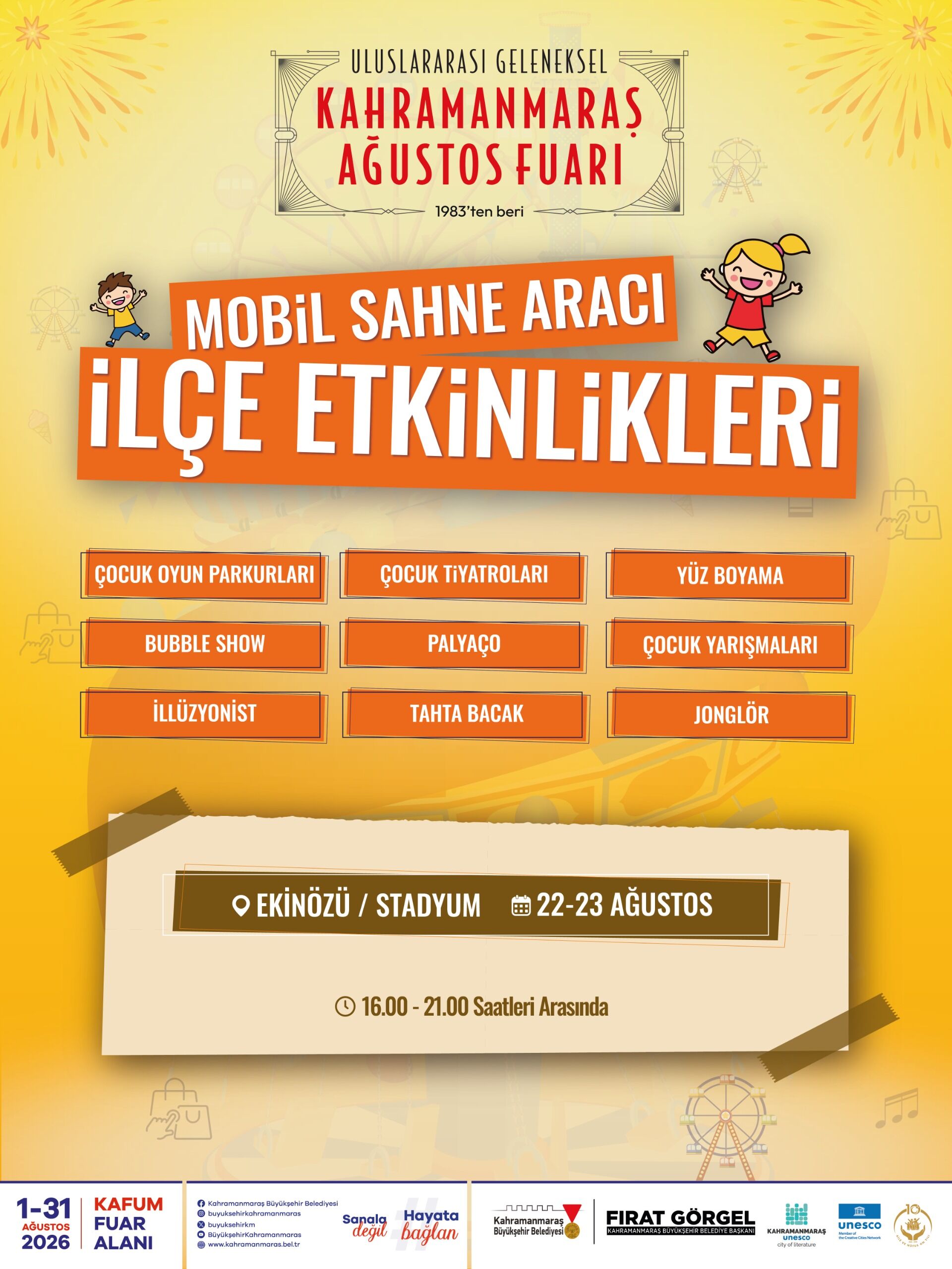 Kahramanmaraş'ta Ağustos Fuarı İlçelere Taşınıyor! Mobil Sahne İlçe İlçe Gezecek