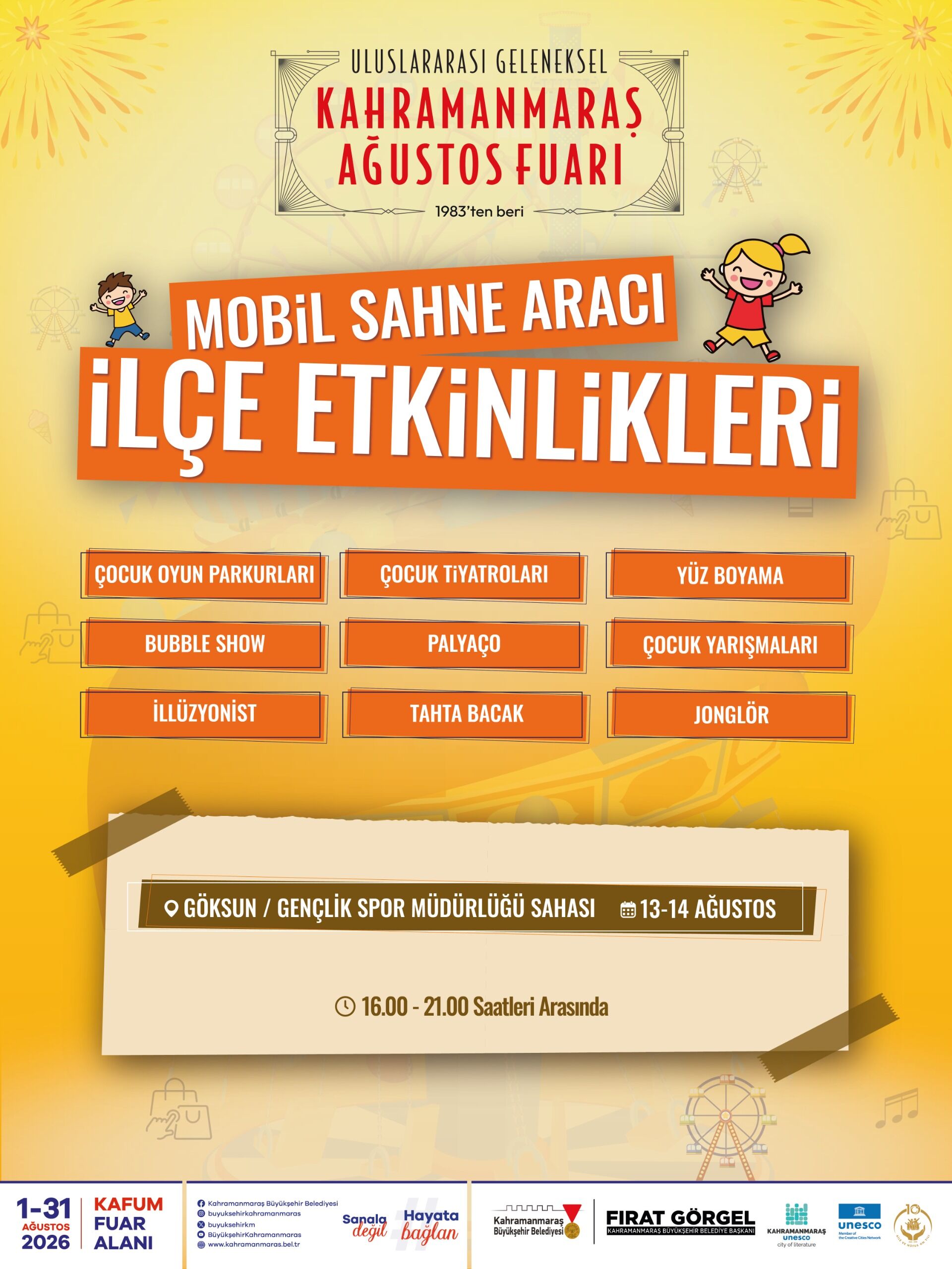Kahramanmaraş'ta Ağustos Fuarı İlçelere Taşınıyor! Mobil Sahne İlçe İlçe Gezecek