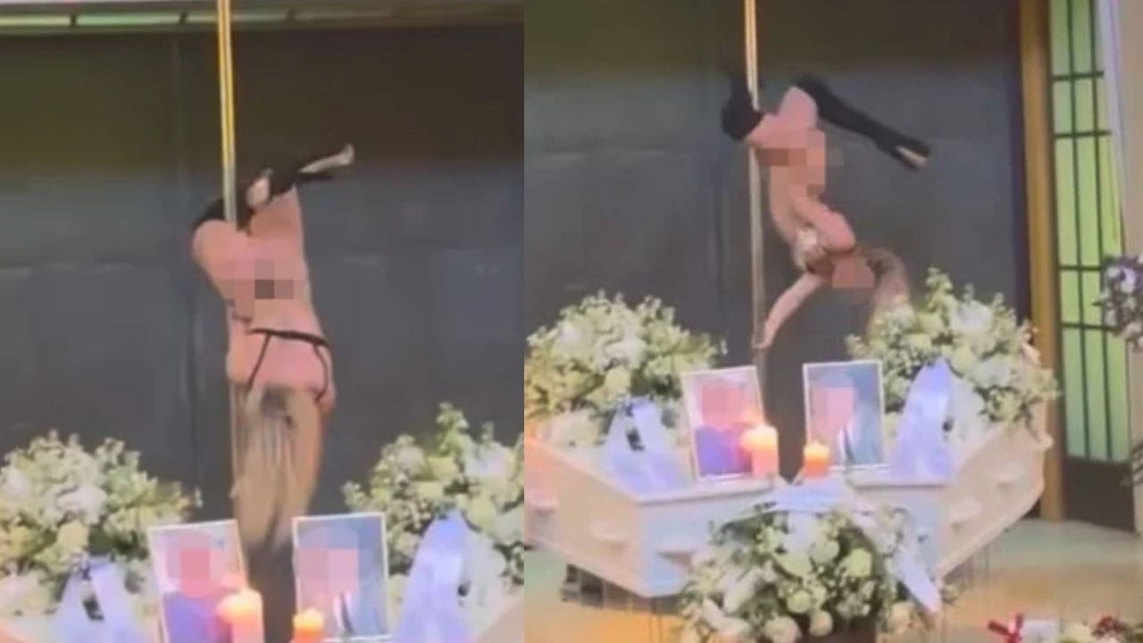 Cenazede Alışılmadık Veda! Yarı Çıplak Direk Dansı Yaptı