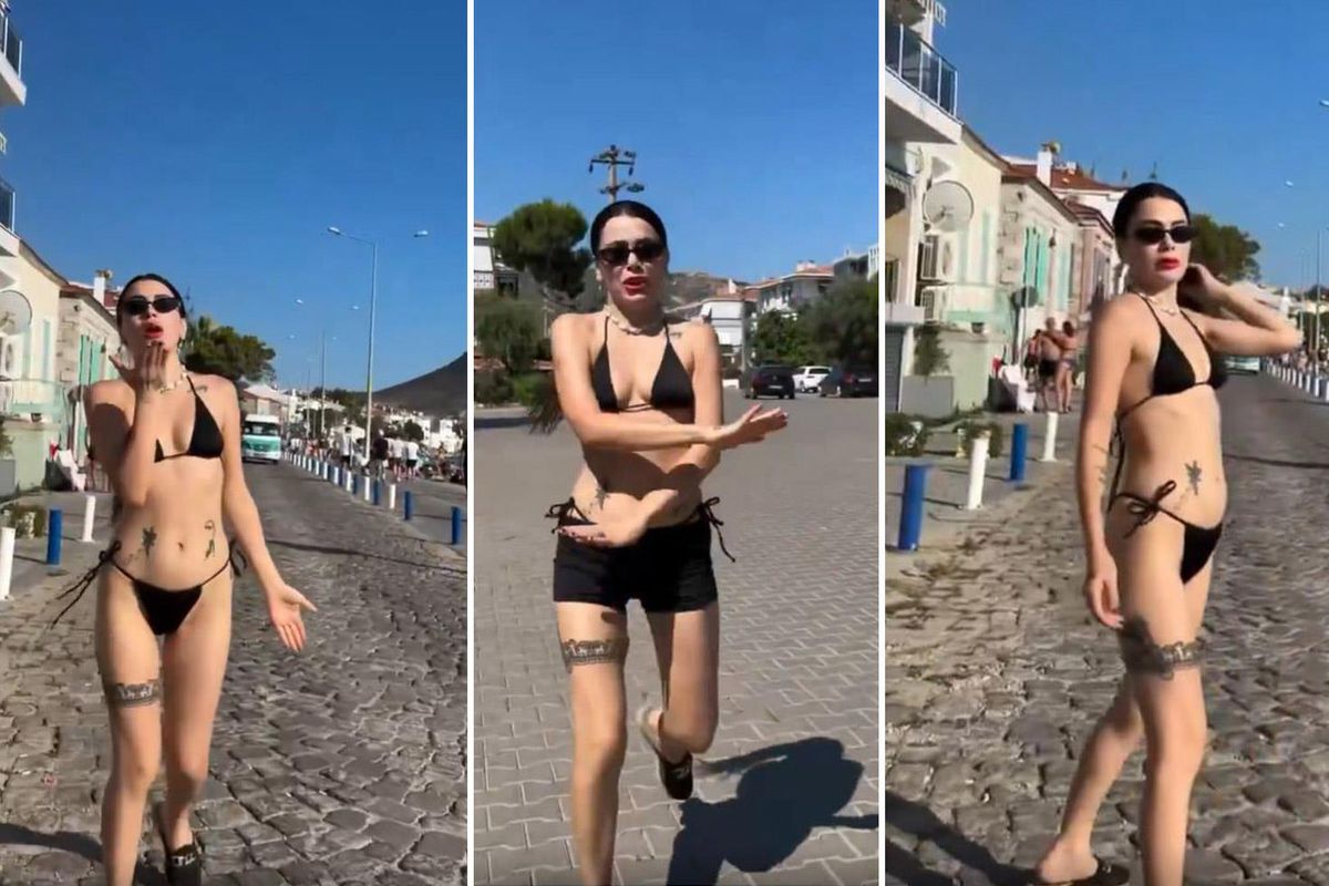 Fenomen Olmak İçin Çektiği Video Olay Yarattı! Sokaklarda Bikiniyle Yürüdü