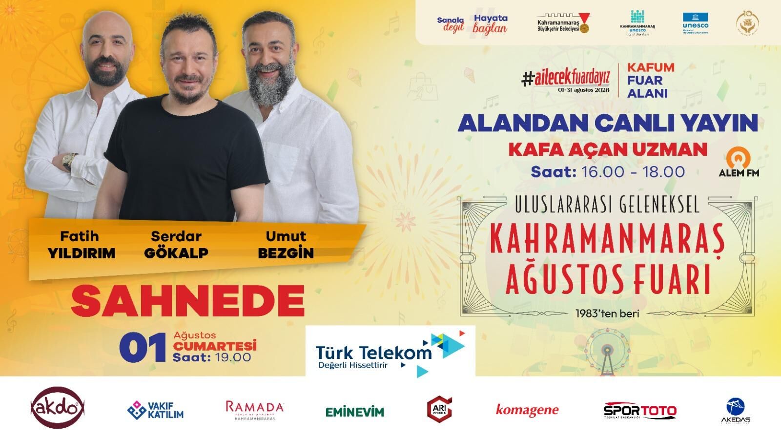 Kahramanmaraş Ağustos Fuarı Programı Belli Oldu