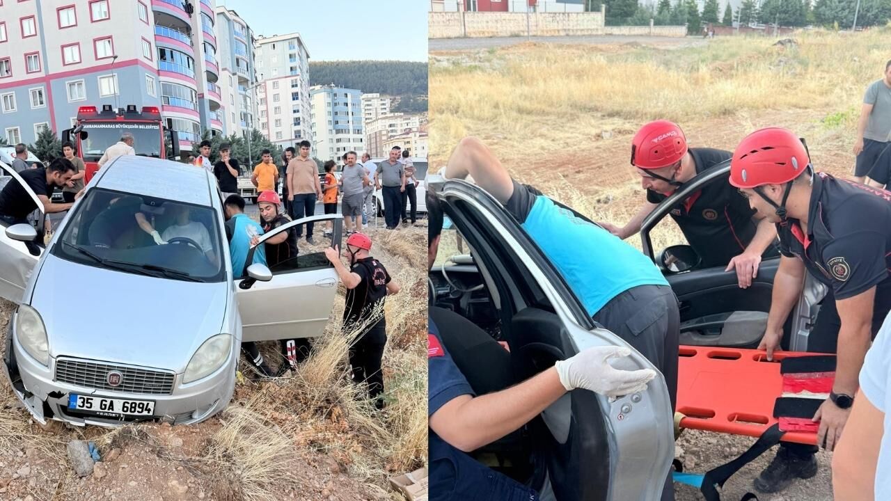 Kahramanmaraş Onikişubat'ta kaza sonrası kurtarma operasyonu