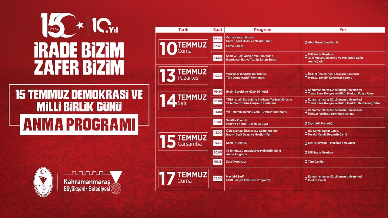 Kahramanmaraş’ta 15 Temmuz Ruhu Bir Hafta Yaşanacak-1