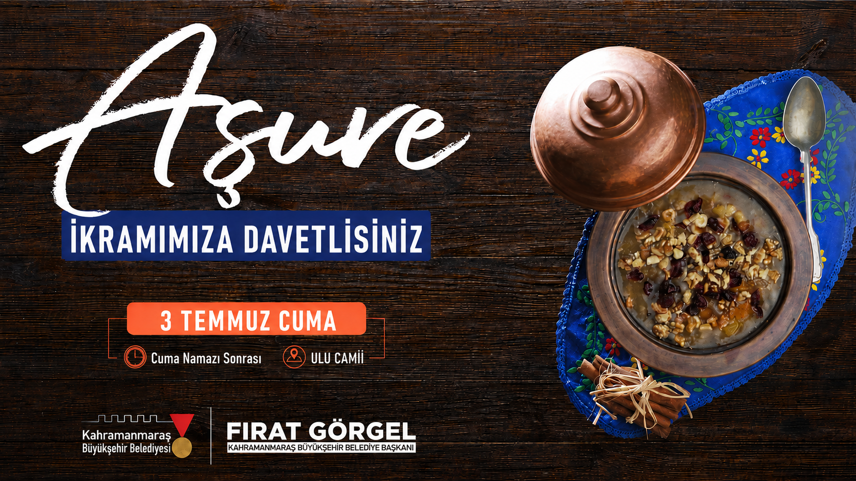 Kahramanmaraş’ta Aşure Günü Buluşmasına Davetlisiniz!1