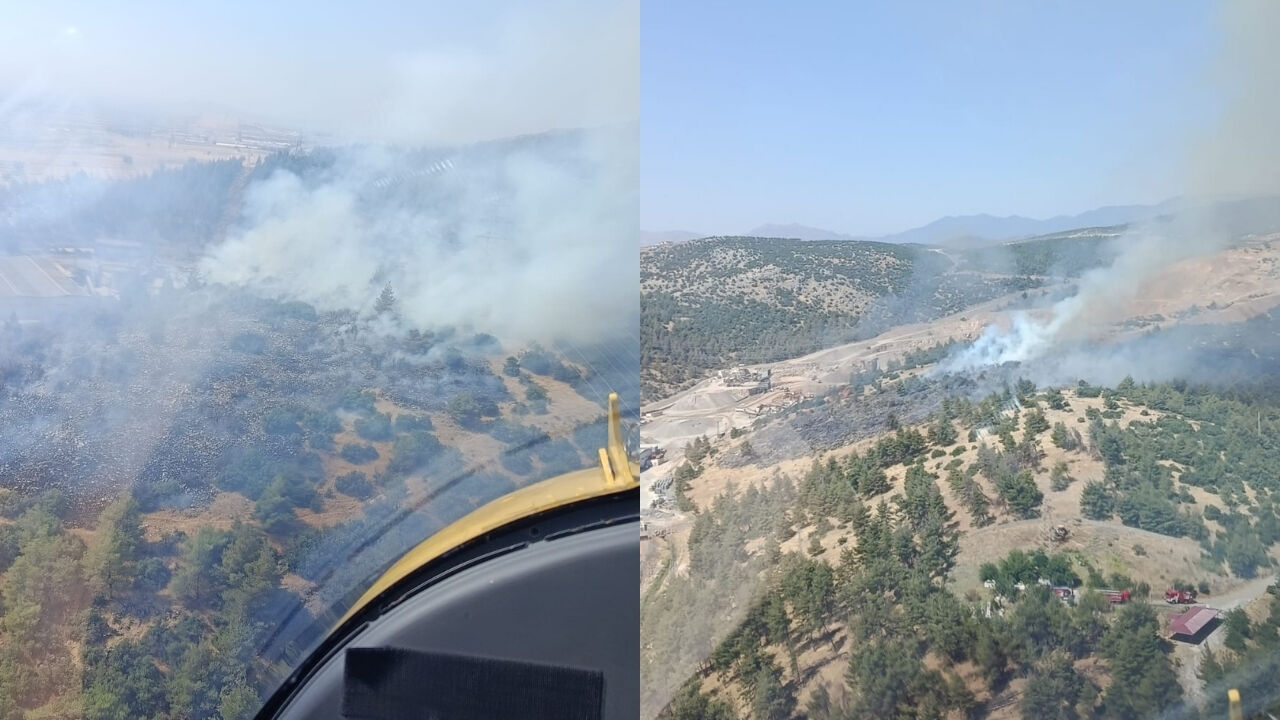 Kahramanmaraş'ta Korkutan Orman Yangını! Helikopterler Peş Peşe Havalandı (2)