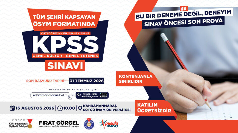 Kahramanmaraş'ta Kpss Adaylarına Ücretsiz Deneme Sınavı! Başvurular Başladı (2)
