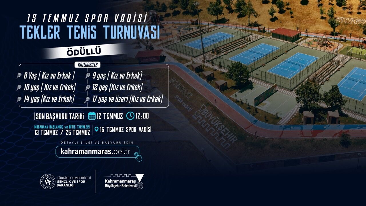 Kahramanmaraş'ta Ödüllü Tenis Turnuvası Başvuruları Başlıyor!1