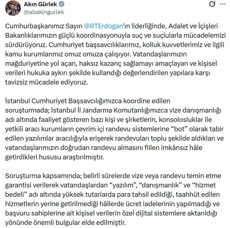 6 Ilde Vize Randevusu Operasyonu; 49 Şüphelinin Yakalanmasına Yönelik Işlem Başlatıldı