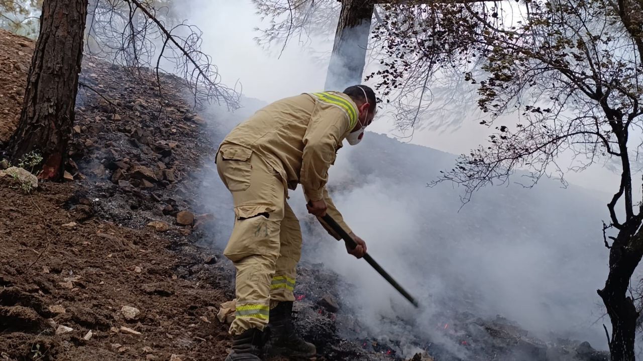 Kahramanmaraş Ahır Dağı’ndaki orman yangınına müdahale sürüyor