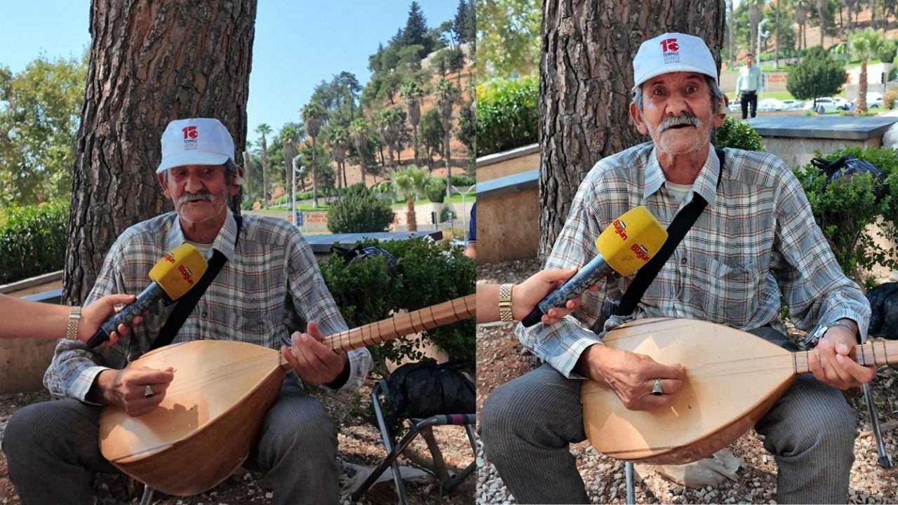Kahramanmaraşlı ozan sokakta bağlama çalarak geçimini sağlıyor!