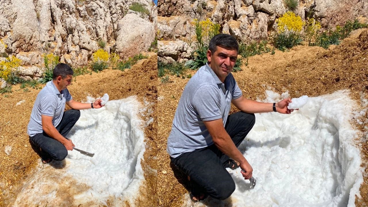 Kahramanmaraş’ta Asırlık Gelenek! Kışın Saklıyorlar, Yazın Kar Çıkarıyorlar