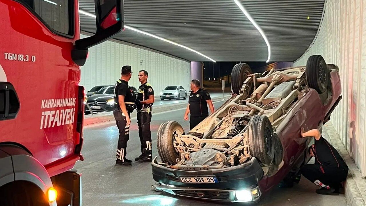 Kahramanmaraş'ta pikap takla attı