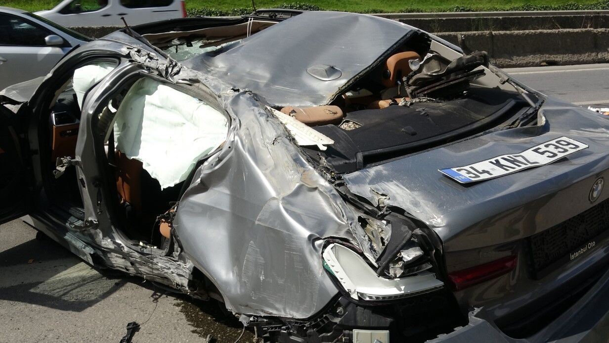 Samandıra bağlantı yolunda BMW takla attı: 1 ağır yaralı