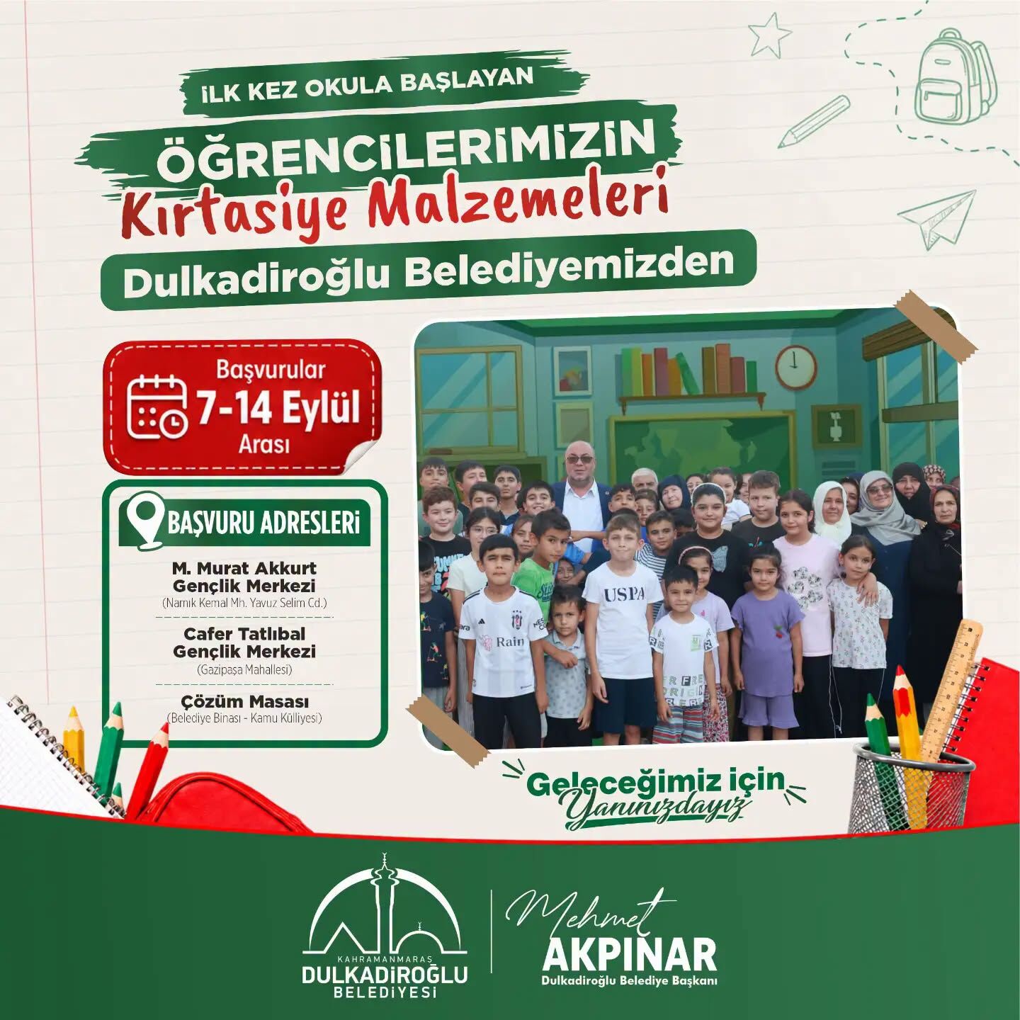 Dulkadiroğlu Belediyesi’nden Öğrencilere Destek Kırtasiye Malzemeleri Verilecek