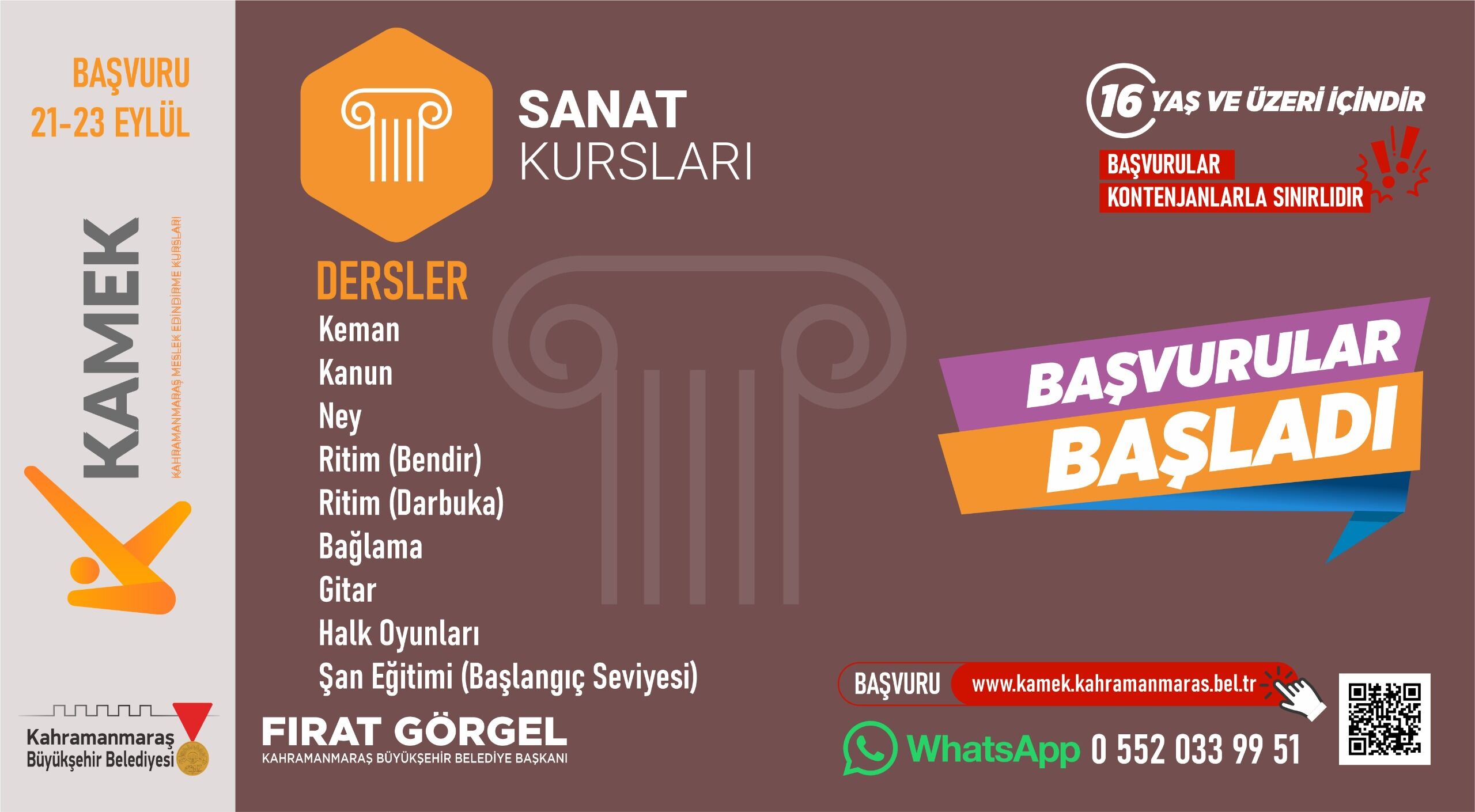Kahramanmaraş’ta 30 Farklı Alanda Ücretsiz Eğitim! Kamek Başvuruları Başladı (2)
