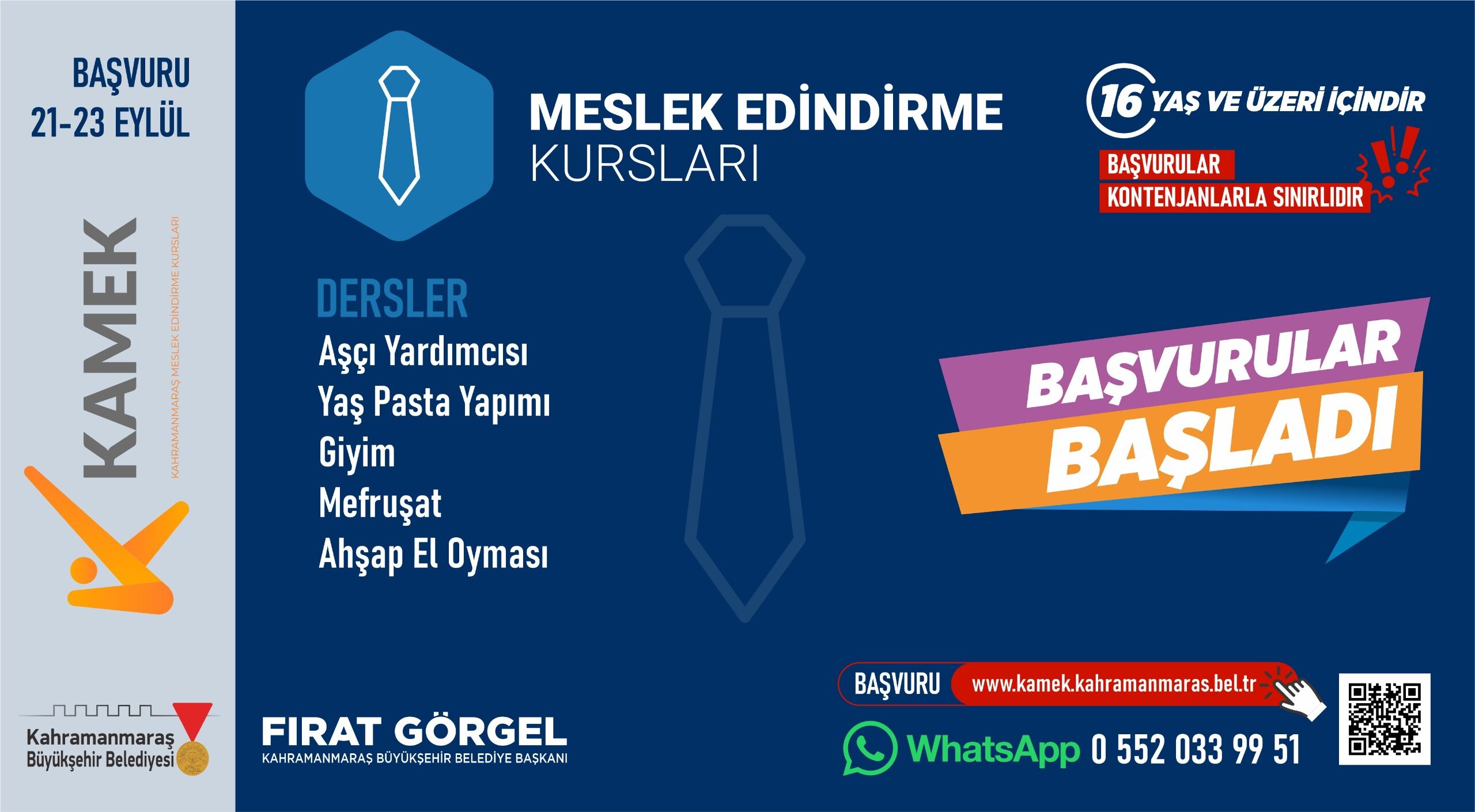 Kahramanmaraş’ta 30 Farklı Alanda Ücretsiz Eğitim! Kamek Başvuruları Başladı (4)