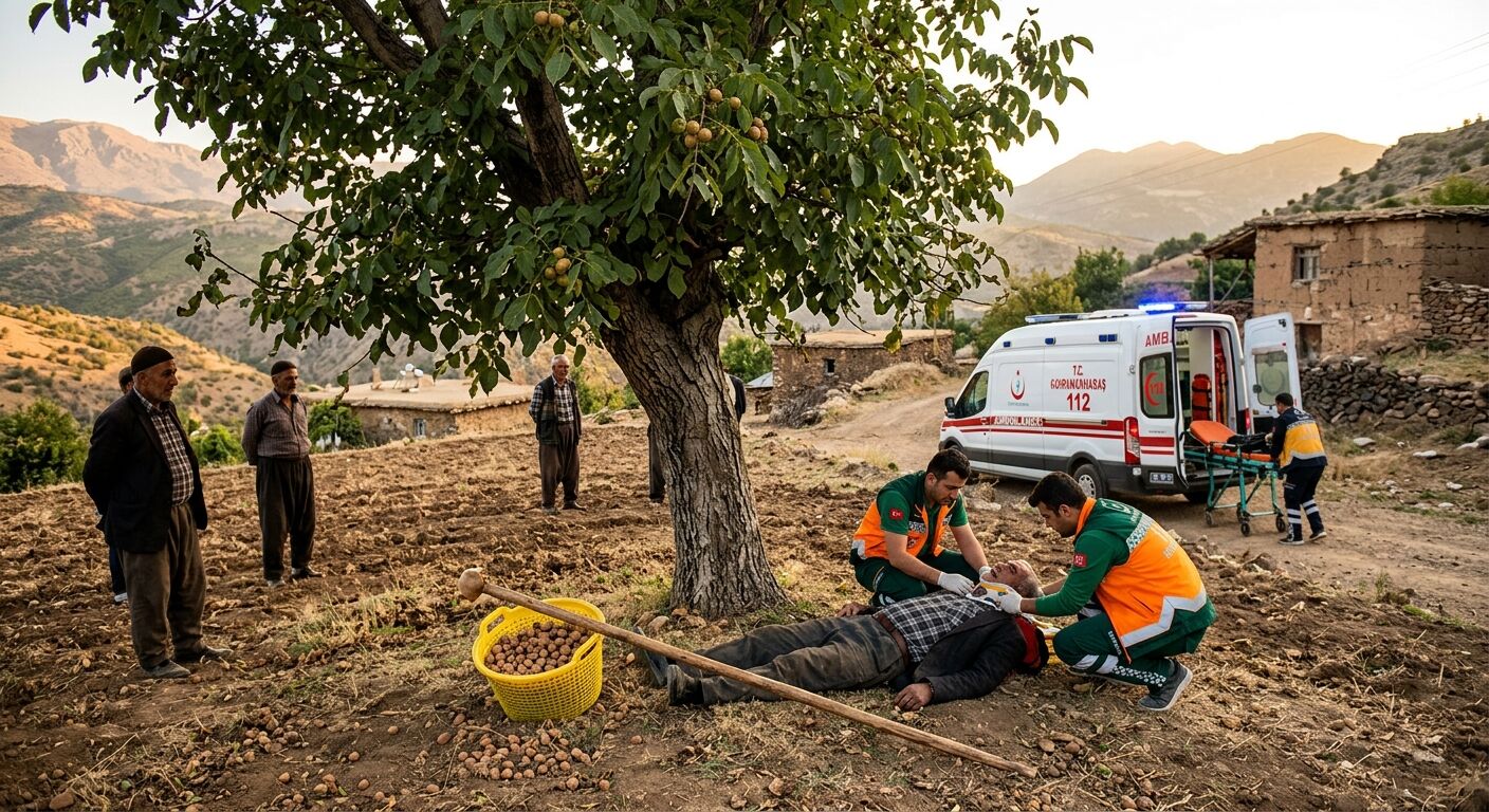 Kahramanmaraş’ta Ceviz Ağacından Düşen Adam Ağır Yaralandı