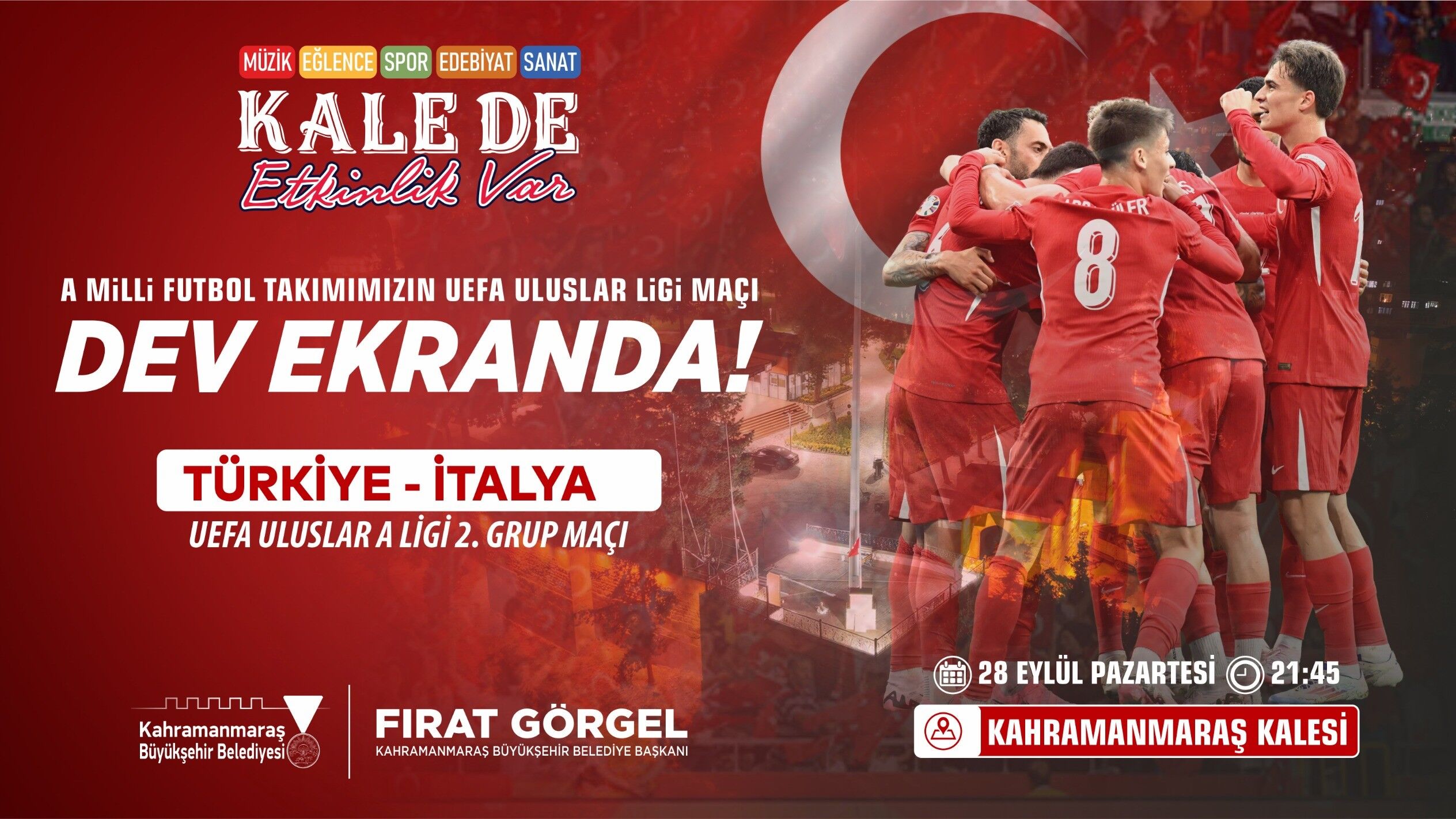 Kahramanmaraş’ta Milli Maç İçin Dev Ekran Kuruluyor!-1
