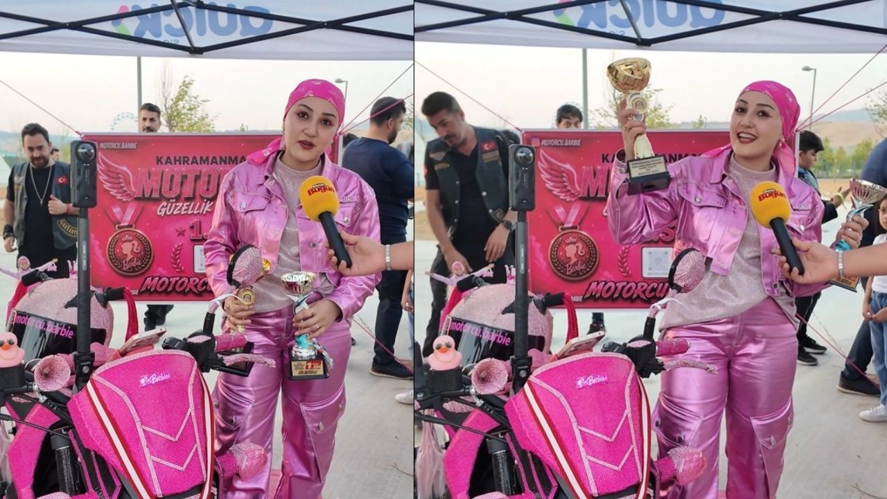 Kahramanmaraş’ta Pembe Barbie Motoruyla İki Yıl Üst Üste Birinci Oldu