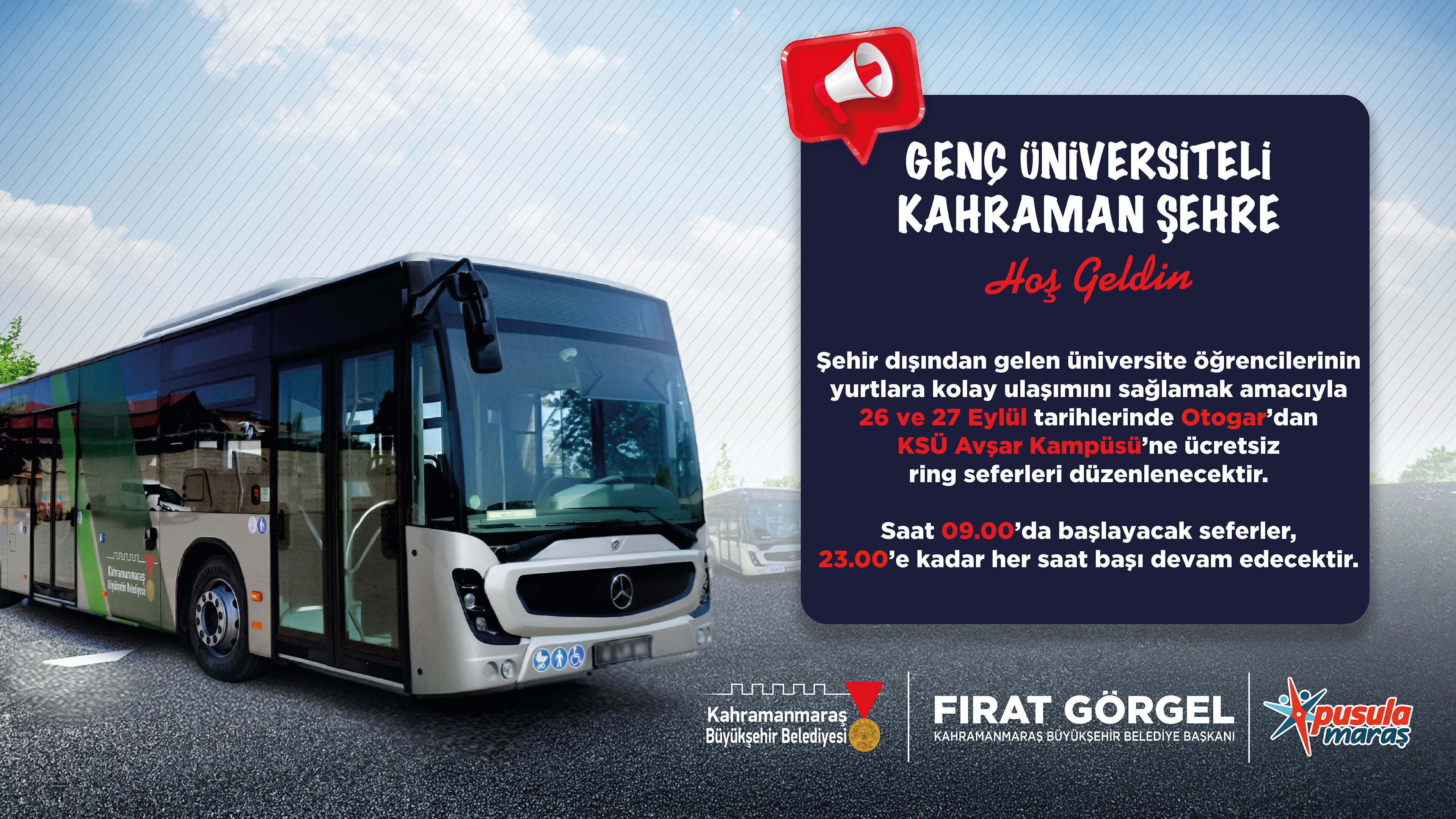Büyükşehir’den Şehre Yeni Gelen Üniversiteliler İçin Otogardan Ücretsiz Ring Desteği