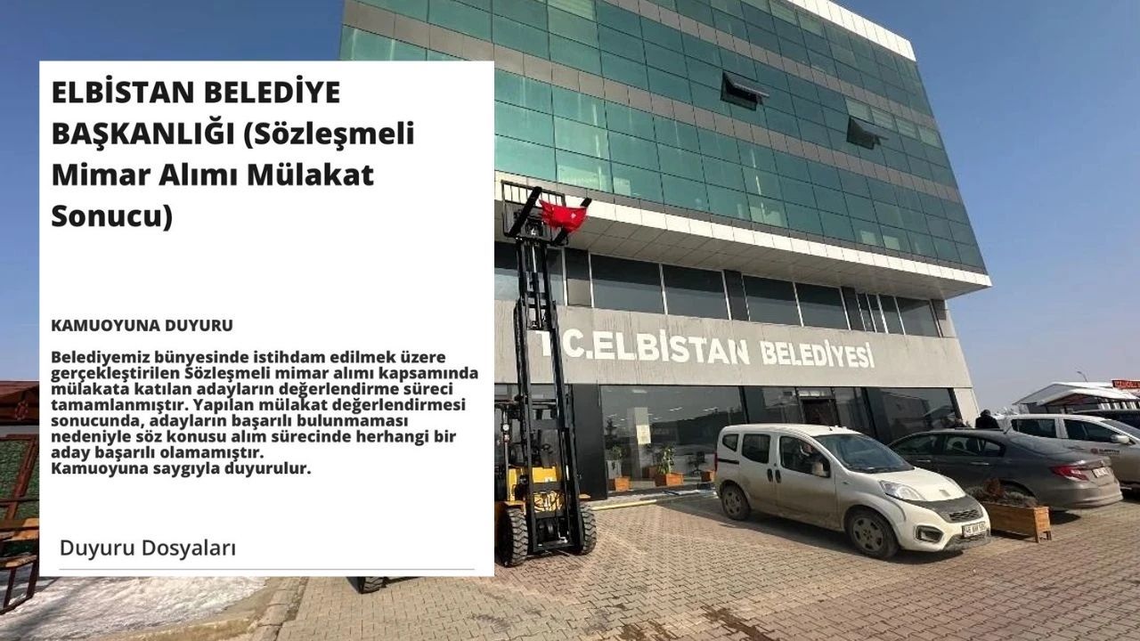 Elbistan Belediyesinde Mimar Alımında Sürpriz Sonuç Kazanan Çıkmadı (2)