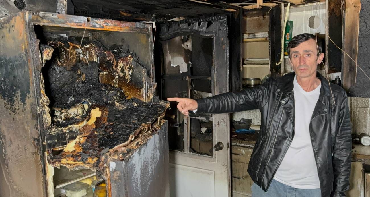 Ev yangını: Tüm eşyalarını kaybeden aile evsiz kaldı