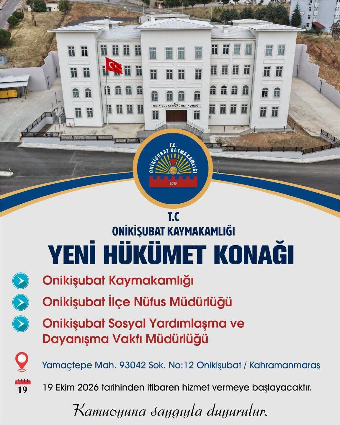 Kahramanmaraş'ta 3 Kamu Kurumu Yeni Adrese Taşınıyor