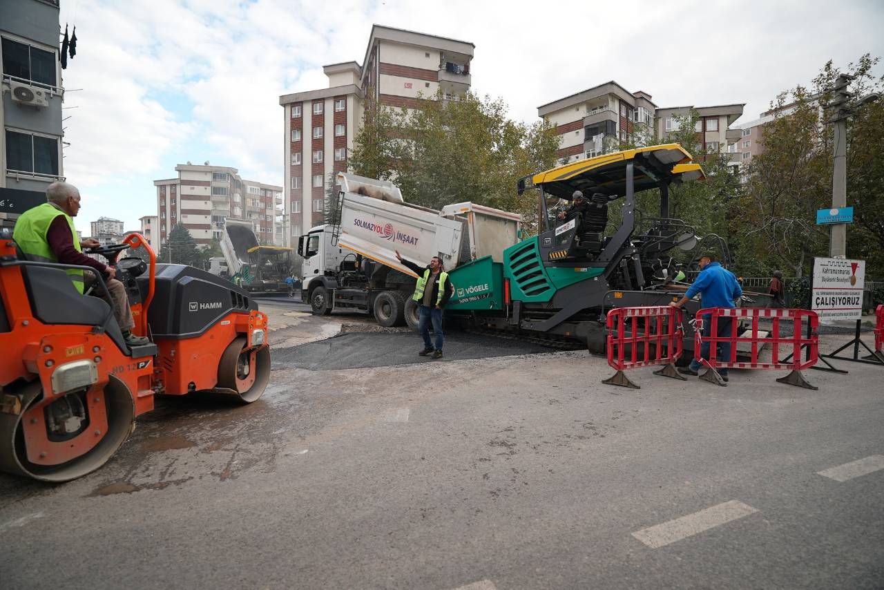 Kahramanmaraş'ta Altyapı Sonrası Asfalt Çalışması (8)