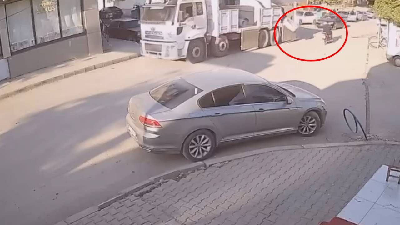 Kahramanmaraş'ta motosiklet sürücüsü kazadan kıl payı kurtuldu