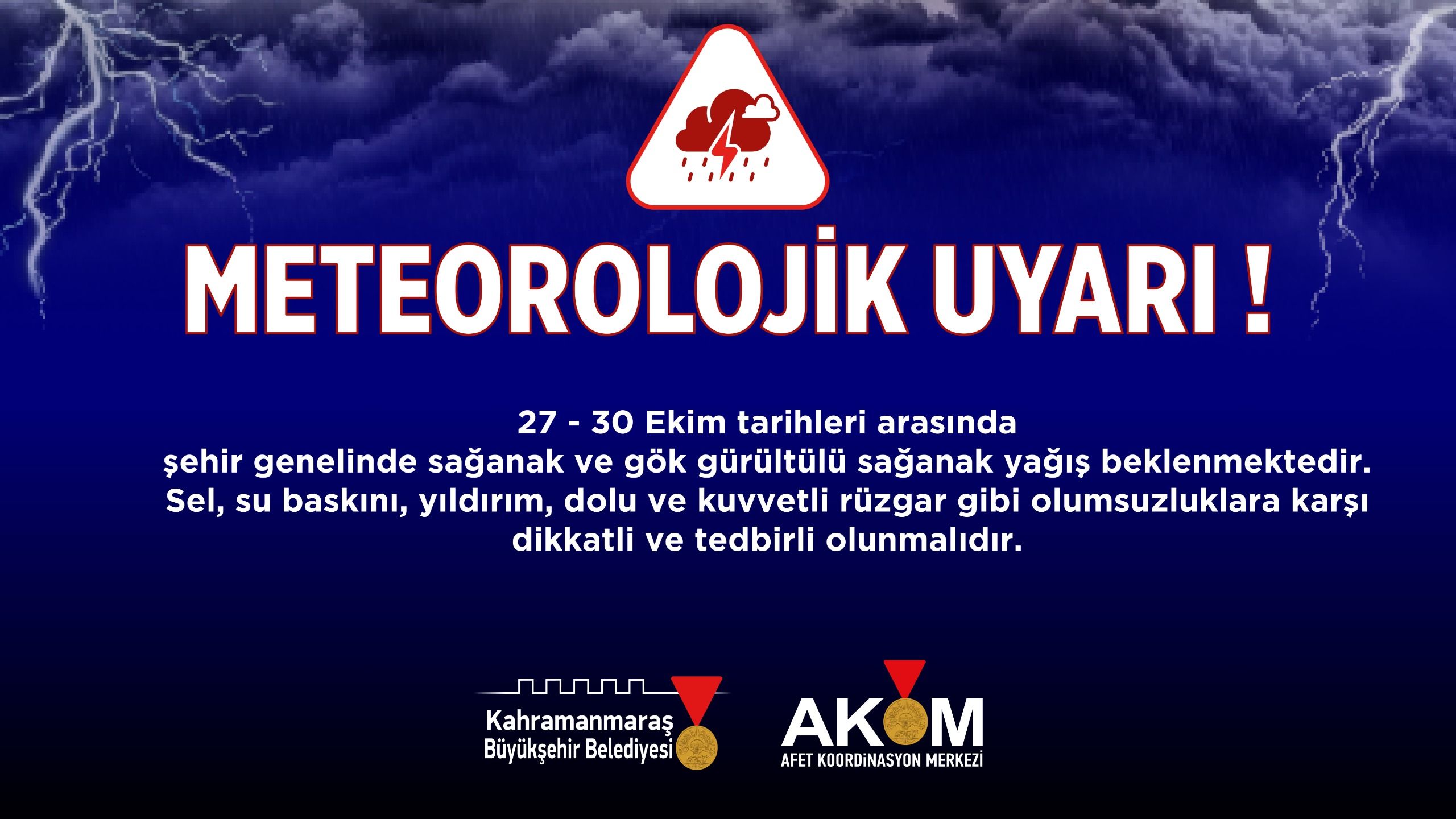 Kahramanmaraş’ta Sağanak Alarmı Yağışlar 4 Gün Sürecek-1