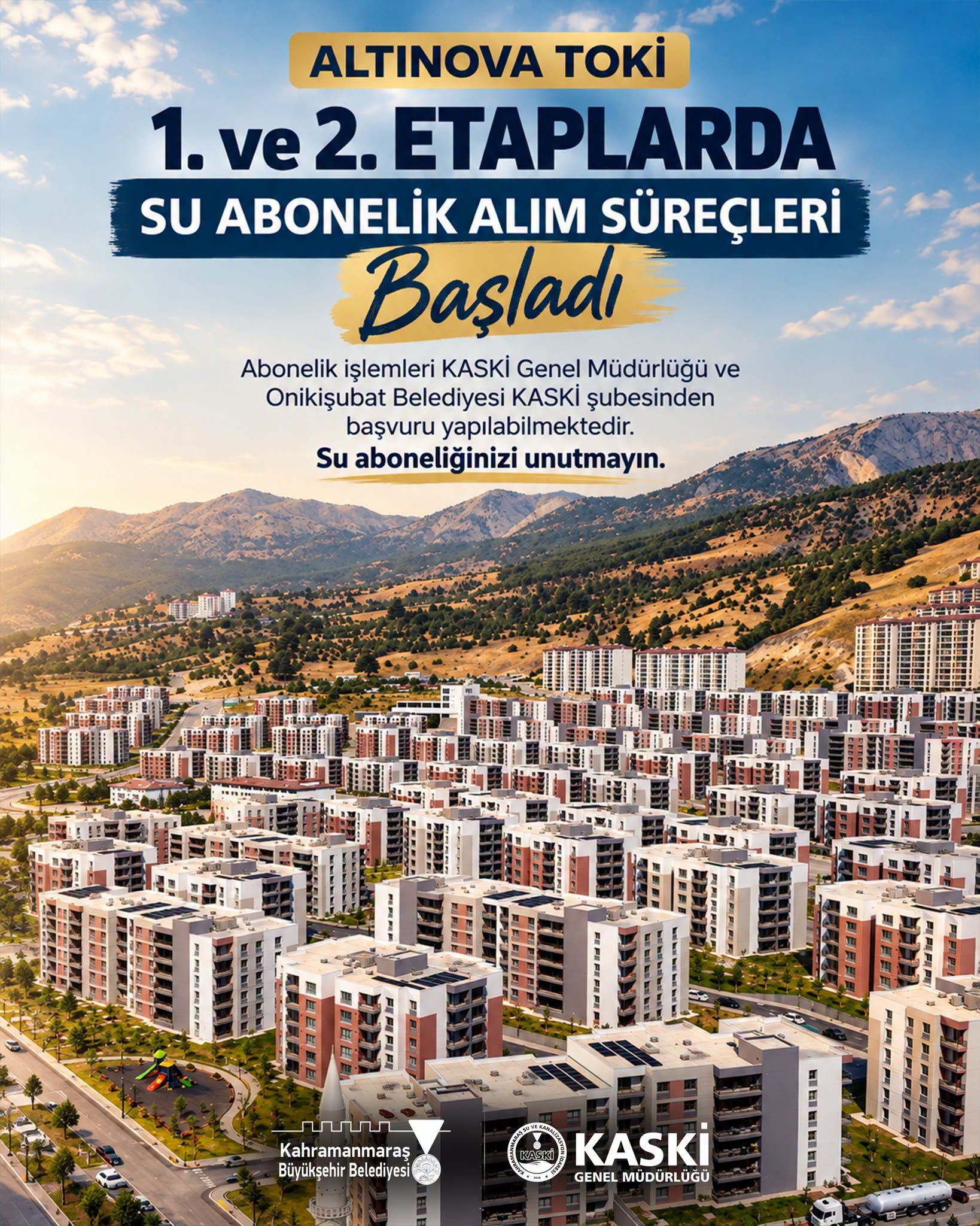 Kahramanmaraş’ta Toki̇ Sakinlerine Su Aboneliği Müjdesi-1